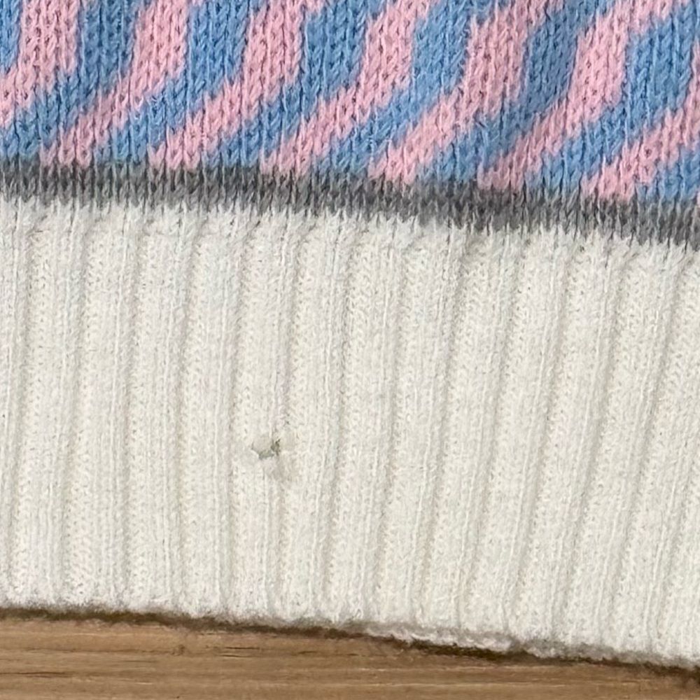 Vintage Pastel Colorful Knit Sweater Vest Women’s Large - Picture 3 of 3